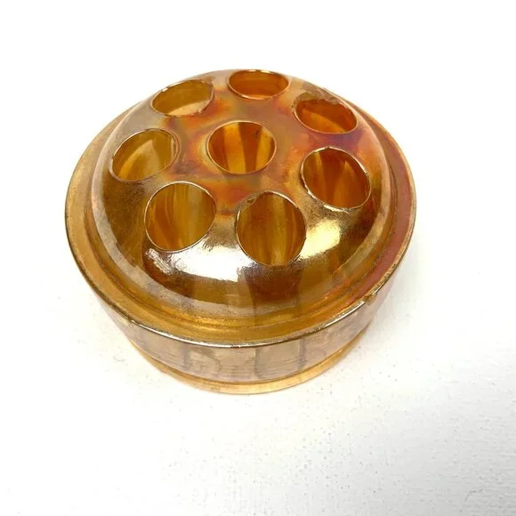 Vintage Flower Frogs Set Of 3 Clear, Carnival Glass, Ceramic - Picture 14 of 16